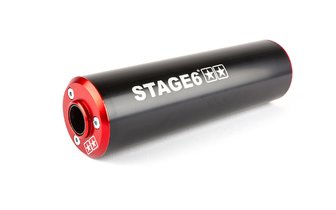 Silenziatore Stage6 50 - 80cc montaggio a destra rosso / nero