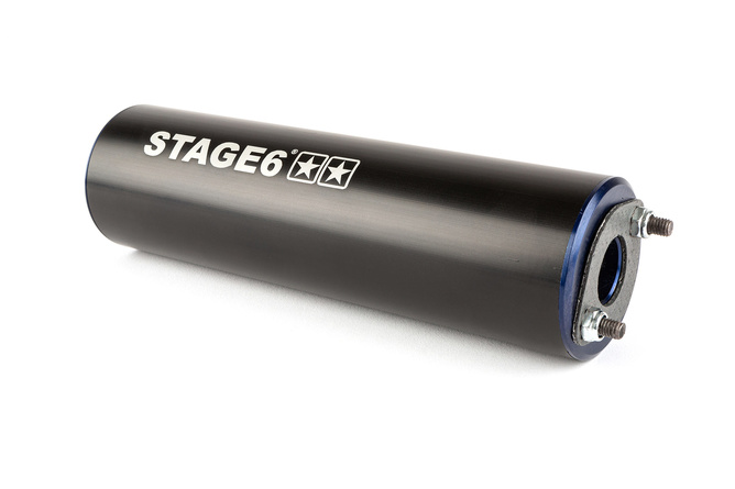 Auspuff Stage6 Streetrace CNC blau / schwarz Derbi / Minarelli AM6