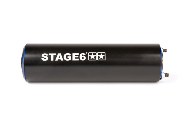 Auspuff Stage6 Streetrace CNC blau / schwarz Derbi / Minarelli AM6