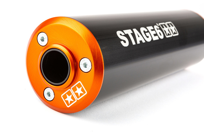 Exhaust Stage6 Streetrace CNC orange / black Derbi / Minarelli AM6