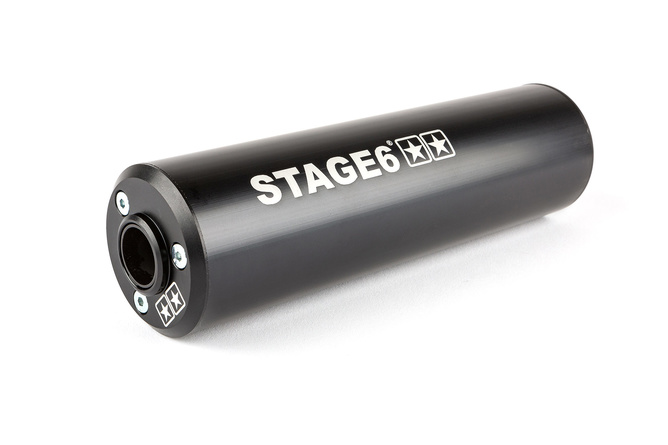 Exhaust Stage6 Streetrace chrome CNC black Derbi / Minarelli AM6