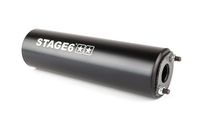 Exhaust Stage6 Streetrace chrome CNC black Derbi / Minarelli AM6