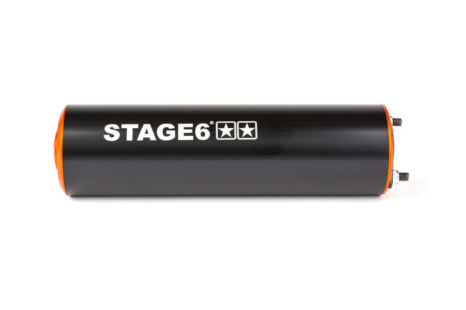 Auspuff Stage6 Streetrace chrome CNC orange / schwarz Derbi / Minarelli AM6