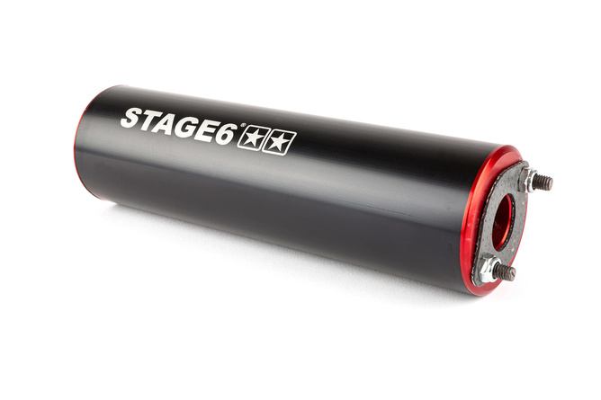 Auspuff Stage6 Streetrace chrome CNC rot / schwarz Derbi / Minarelli AM6