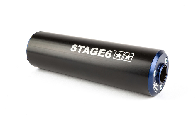 Exhaust Stage6 Streetrace 70cc high mount CNC blue / black Derbi Senda