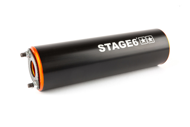 Auspuff Stage6 Streetrace 70cc high mount CNC orange / schwarz Derbi Senda