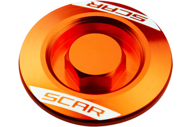 Tappo motore Scar alluminio SX / EXC arancione