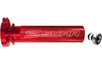 Caña Mando de Gas Scar Aluminio con Rodamientos CRF 250 / 450 Rojo
