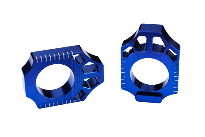 Chain Tensioners / Axle Blocks Scar aluminium SX / FC / MC blue