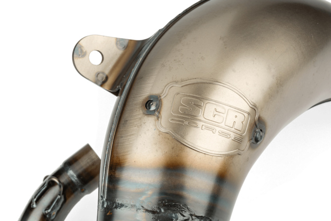 Pot d'échappement SCR Corse Handmade Cross 50 - 70 Derbi Bleu