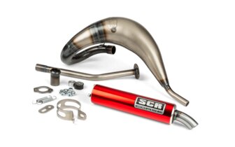 Pot d'échappement SCR Corse Handmade Cross 50 - 70 Derbi Rouge