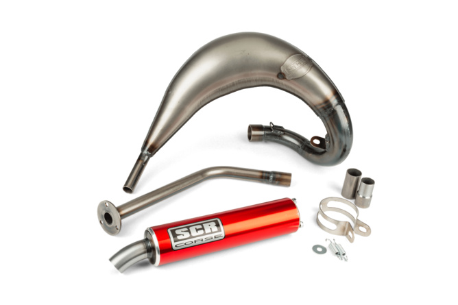 Pot d'échappement SCR Corse Handmade Cross 50 - 70 Rieju MRT Rouge