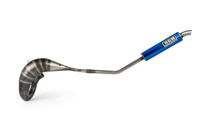 Pot d'échappement SCR Corse Racing Line Cross 70 - 80 Derbi Bleu