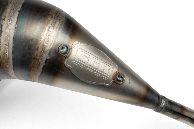 Pot d'échappement SCR Corse Racing Line Cross 70 - 80 Derbi Bleu