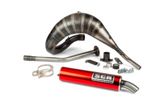 Pot d'échappement SCR Corse Racing Line Cross 70 - 80 Derbi Rouge