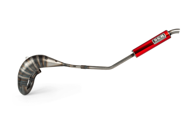 Pot d'échappement SCR Corse Racing Line Cross 70 - 80 Derbi Rouge