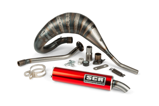 Pot d'échappement SCR Corse Racing Line Cross 70 - 80 Beta RR Rouge