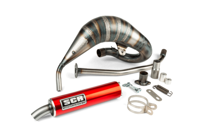 Pot d'échappement SCR Corse Racing Line Cross 70 - 80 Rieju MRT Rouge
