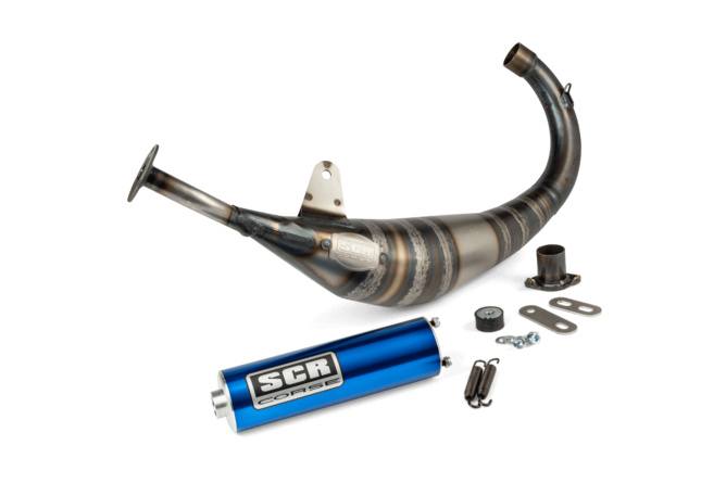 Pot d'échappement SCR Corse Racing Line 70 - 80 Derbi Bleu