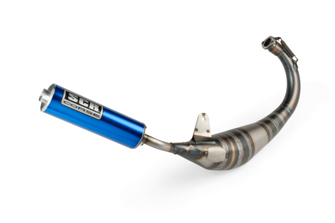 Pot d'échappement SCR Corse Racing Line 70 - 80 Derbi Bleu