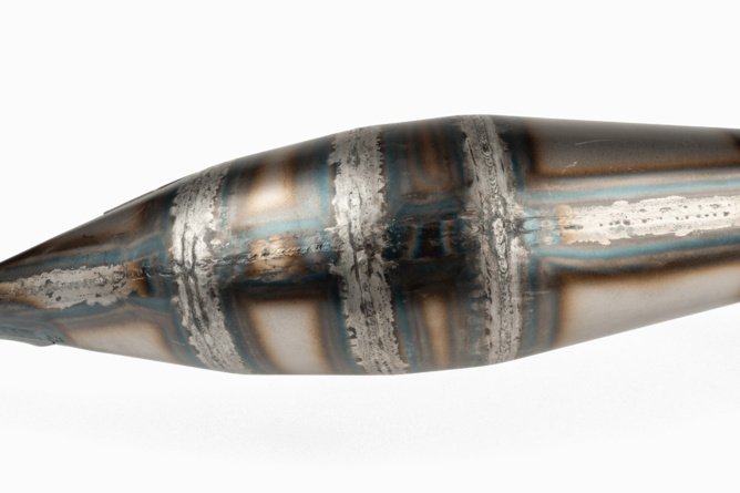 Pot d'échappement SCR Corse Racing Line 70 - 80 Derbi Bleu