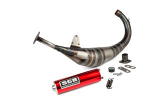 Pot d'échappement SCR Corse Racing Line 70 - 80 Derbi Rouge