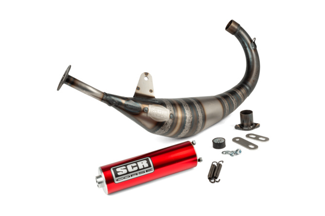 Pot d'échappement SCR Corse Racing Line 70 - 80 Derbi Rouge