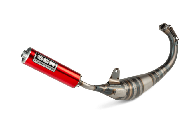 Pot d'échappement SCR Corse Racing Line 70 - 80 Derbi Rouge