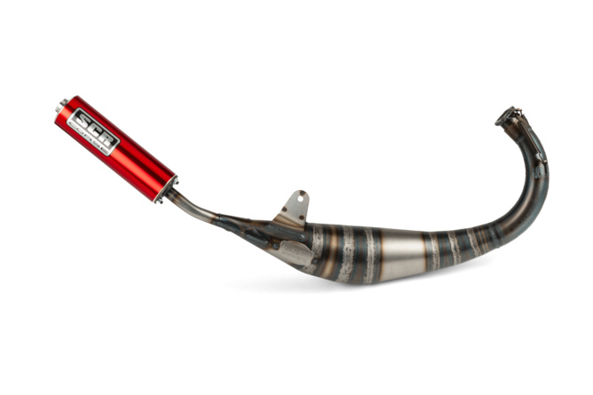 Pot d'échappement SCR Corse Racing Line 70 - 80 Derbi Rouge
