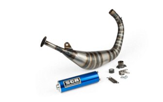 Pot d'échappement SCR Corse Racing Line 80 - 90 Derbi Bleu