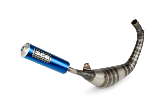 Pot d'échappement SCR Corse Racing Line 80 - 90 Derbi Bleu