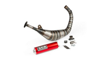 Pot d'échappement SCR Corse Racing Line 80 - 90 Derbi Rouge