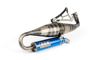 Exhaust SCR Corse Handmade 70 Minarelli horizontal blue