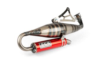 Exhaust SCR Corse Handmade 70 Minarelli horizontal red