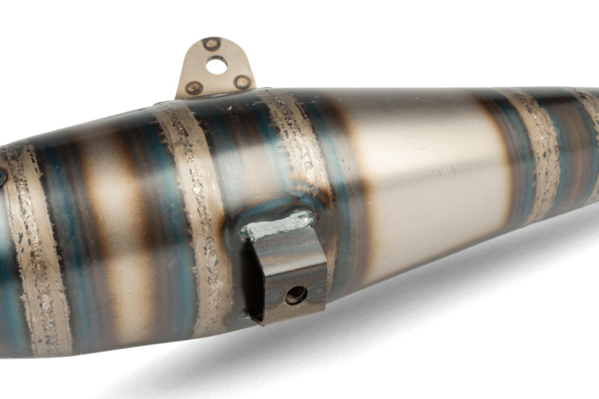 Auspuff SCR Corse Handmade 70 Minarelli liegend rot