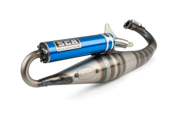 Auspuff SCR Corse Handmade 70 Piaggio blau