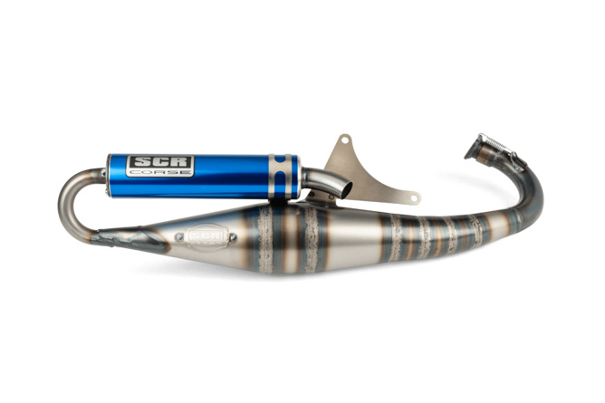 Auspuff SCR Corse Handmade 70 Piaggio blau