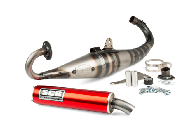 Auspuff SCR Corse Handmade 70 Piaggio rot