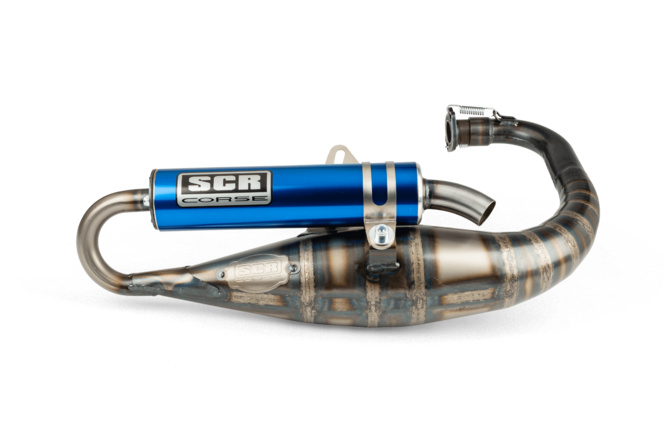 Pot d'échappement SCR Corse Handmade 70 MBK Booster Bleu