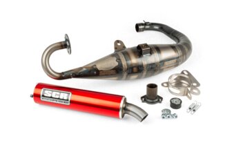 Pot d'échappement SCR Corse Handmade 70 MBK Booster Rouge