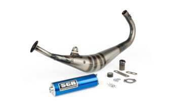 Pot d'échappement SCR Corse Handmade 50 - 70 Derbi Bleu