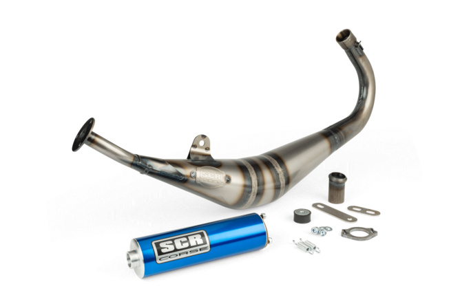 Pot d'échappement SCR Corse Handmade 50 - 70 Derbi Bleu