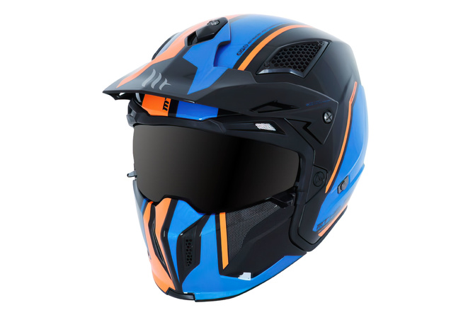 Trial Helm MT Streetfighter SV Twin glänzend schwarz / blau / orange 