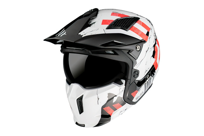 Trials Helmet MT Streetfighter SV Skull glossy pearl white