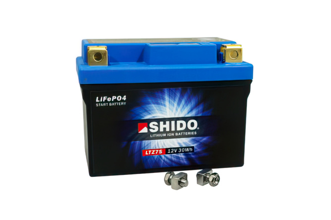 Batteria moto ioni di litio Shido 2,4 Ah 115x70x105mm