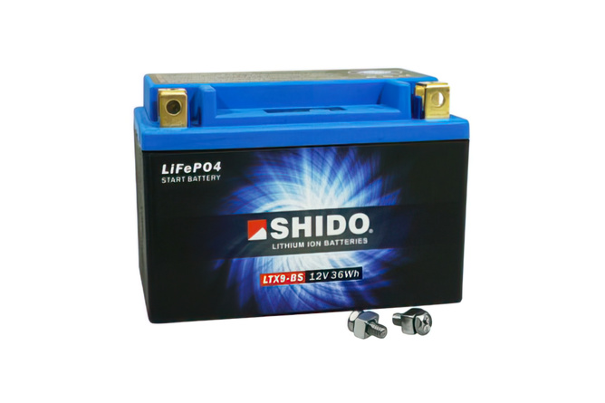 Batteria moto ioni di litio Shido 3 Ah 150x90x105mm