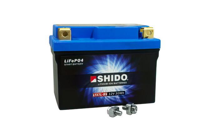 Batteria moto ioni di litio Shido 2,4 Ah 150x70x130mm