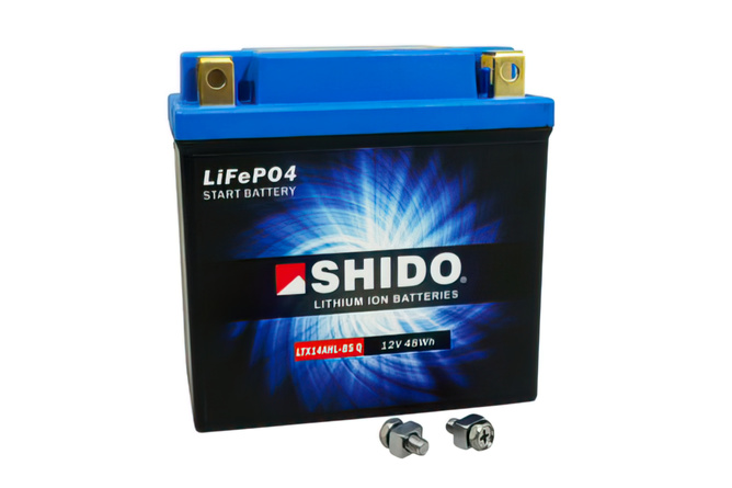 Batteria moto ioni di litio Shido 4 Ah 135x80x175mm