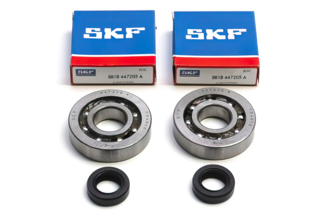 Set crankshaft bearings + oil seals reinforced SKF C4 cage polyamide Peugeot Fox
