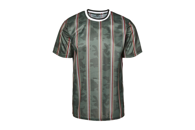 T-Shirt Thin Vertical Stripes AOP T-Shirt green